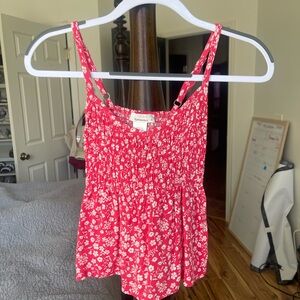 Pink/RedFloral Sleeveless Top